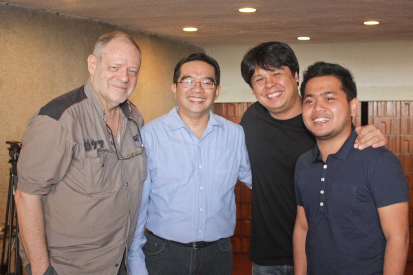 from left: Film Critic Max Tessier, Writer/director Dennis Marasigan is part of cast in 1ST KO SI 3RD, short filmmaker/actor Paolo O’Hara and Cinematographer/ Editor Dexter Dela Peña both of NAKAKABINGING KADILIMAN. Cinemalaya X running from August 1-10, 2014 in CCP will have satellite venues: Greenbelt, Alabang Town Center, Trinoma and Fairview Terraces. Photo by Jude Bautista.