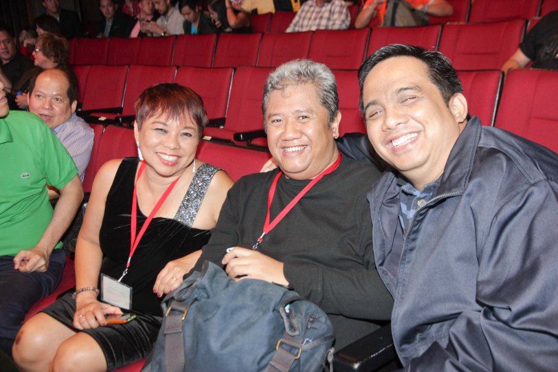 Journalists from left: MB’s Janet Susan Rodriguez Nepales, PDI’s Bayani San Diego and S6PARADOS Producer Noel Ferrer during the Cinemalaya X Awards last August 10, 2014 at the CCP. Watch out for Cinemalaya films’ commercial release in the coming months. Photo by Jude Bautista