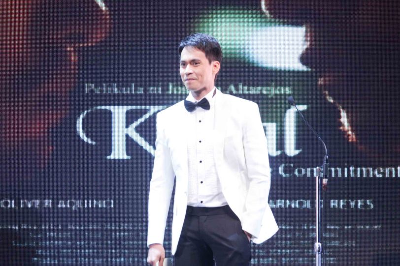 KASAL lead star Arnold Reyes is dapper in a white tux. The Cinemalaya X Awards was held last August 10, 2014 at the CCP. Watch out for Cinemalaya films’ commercial release in the coming months. Photo by Jude Bautista