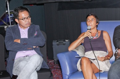 from left: French Audio Visual Attaché Martin Macalintal and Italian Language and Culture Officer Prof. Emanuela Adesini. Catch Silent films for free with live scoring by the hottest bands at the Intl Silent Film Fest at Shang Cineplex, Shang Rila Plaza Mall from Aug 28-31, 2014. Photo by Jude Bautista