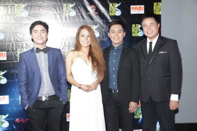 from left: Mark Mabasa, Lilibeth Garcia, JV Decena & Lucky Robles. The 27th Awit Awards was held at the Newport Performing Arts Theater, Resort’s World Manila last December 12, 2014. Photo by Jude Bautista 