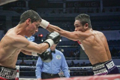 Nietes’ effective jab; PINOY PRIDE 30 D-Day was held at the SMART Araneta Coliseum last March 28, 2015. Photo by Jude Bautista