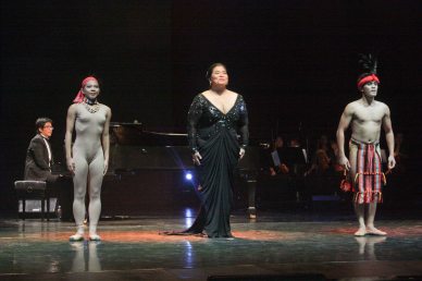 from left: Jesse Lucas, Lobreza Pimentel, Camille Lopez-Molina and Peter San Juan perform AWIT NI BUGAN from CHANTED JOURNEYS choreographed by Gener Caringal. Jesse Lucas FULL RANGE is part of the TRIPLE THREATS series The composers at CCP Tanghalang Aurelio Tolentino last August 20, 2015. Photo by Jude Bautista