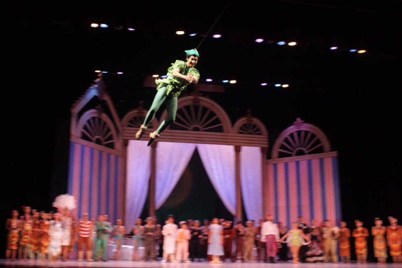 Jean Marc Cordero (Peter Pan) flies over audiences; Ballet Philippines’ Peter Pan runs from December 4-13, 2015 at the Tanghalang Nicanor Abelardo of the CCP. Photo by Jude Bautista