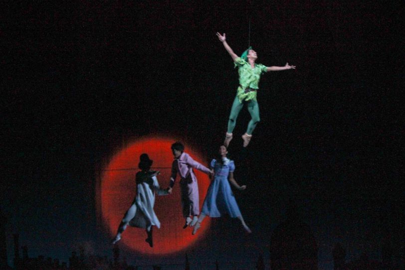 Clockwise from top: Jean Marc Cordero (Peter Pan), Rita Angela Winder (Wendy), Daniel Andes (Michael) & Victor Maguad (John). Ballet Philippines’ Peter Pan runs from December 4-13, 2015 at the Tanghalang Nicanor Abelardo of the CCP. Photo by Jude Bautista