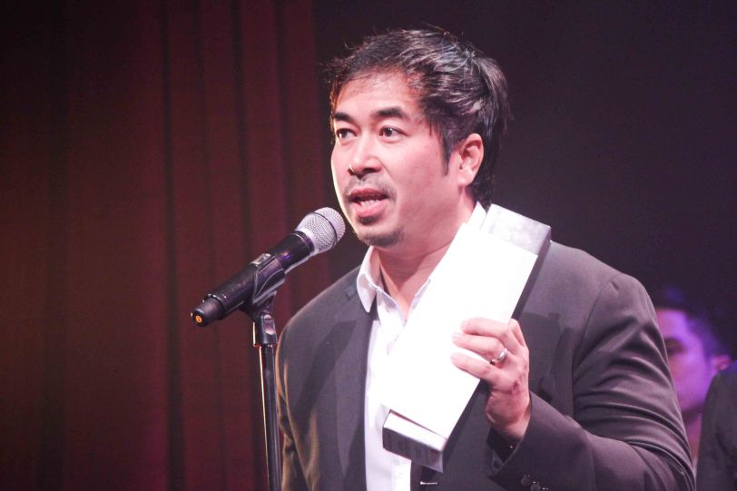 9 Works Theatrical Executive Producer Santi Santamaria- LA CAGE AUX FOLLES –Outstanding Prod of Existing Material. The 8th Philstage Gawad Buhay was held at Onstage Greenbelt last April 28, 2016. Photo by Jude Bautista