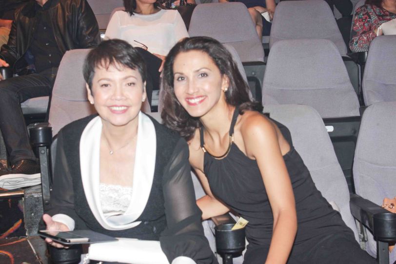 from left: Repertory Philippines’ Joy Virata and RWM Artistic Dir. Menchu Lauchengco Yulo. The 8th Philstage Gawad Buhay was held at Onstage Greenbelt last April 28, 2016. Photo by Jude Bautista