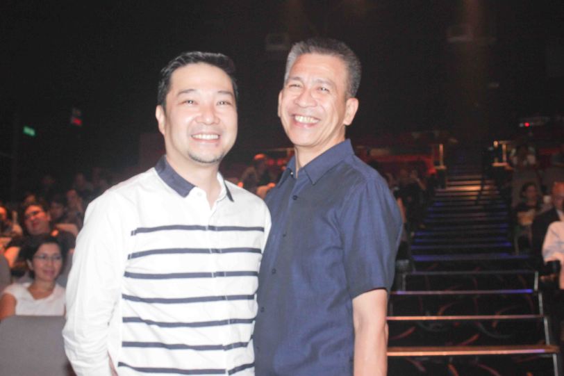 from left: James Reyes - Outstanding Costume design and writer Ibarra Mateo. The 8th Philstage Gawad Buhay was held at Onstage Greenbelt last April 28, 2016. Photo by Jude Bautista