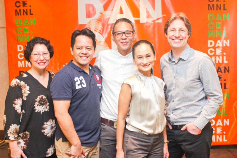 from right: Hotel Jen GM Edward Kollmer, Ballet Manila Artistic Dir. Lisa Macuja, BP Artistic Dir. Paul Alexander Morales, PBT Artistic Dir Ron Jaynario and PBT Pres Sylvia Lichauco-De Leon. DANCE MNL press launch was held at Hotel Jen May 11, 2016. Dance MNL: The Philippine Dance Festival will run from June 14-20, 2016 at CCP, Aliw Theater and Star Theater. Photo by Jude Bautista