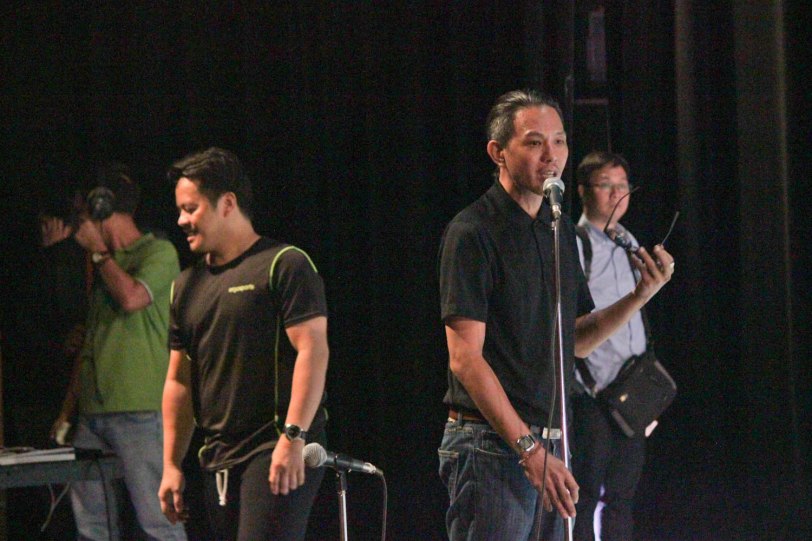from right: BP artistic Dir Paul Alexander Morales & PBT Artistic Dir Ron Jaynario during the PBT@30 (An Invitational Open Rehearsal) at the CCP Main theater last June 22, 2016. Photo by Jude Bautista